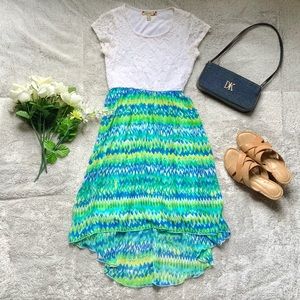 Lace Top Chiffon Dress